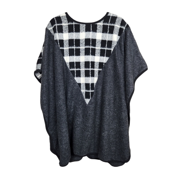MINKPINK NWT Just Charming Shrug Poncho Gray Plaid OSFA Women's One Size - Picture 8 of 13